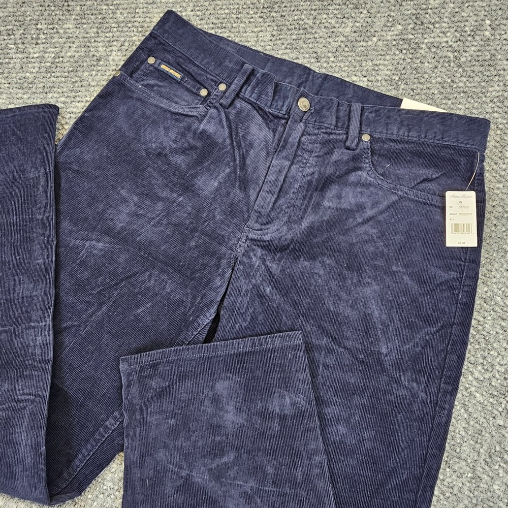 Brooks Brothers Mens Navy Blue Corduroy Pants Regular Fit 36x30 NWT